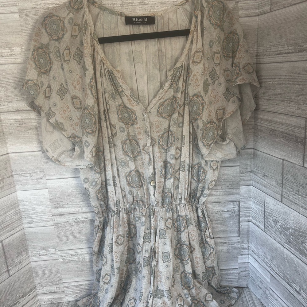 Blue B Patterned Romper